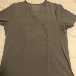 Figs Cement Scrub Top XL